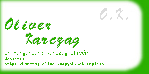 oliver karczag business card